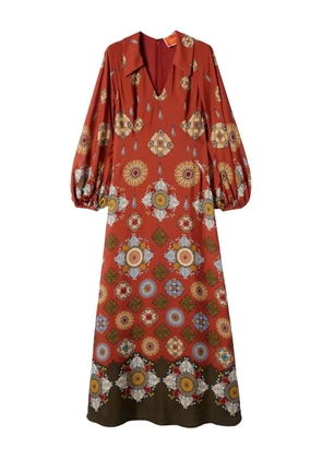 La DoubleJ Diva puff-sleeve midi dress - Red