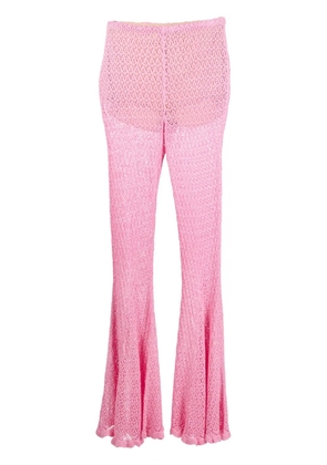 Blumarine knitted flared trousers - Pink