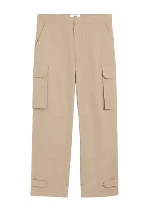 AMI Paris cotton gabardine cargo trousers - Neutrals