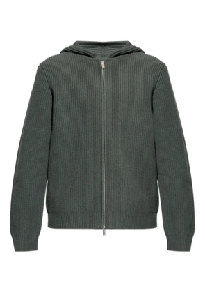 SAMSOE SAMSOE Saisak zip-up knitted hoodie - Green