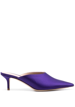Scarosso Laura 60mm satin mules - Purple