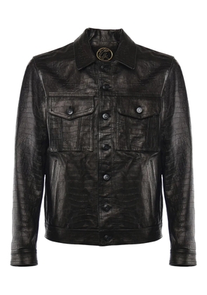 Giuliano Galiano Julius pocket leather jacket - Black
