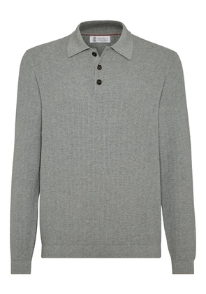 Brunello Cucinelli rib-knit polo sweater - Grey