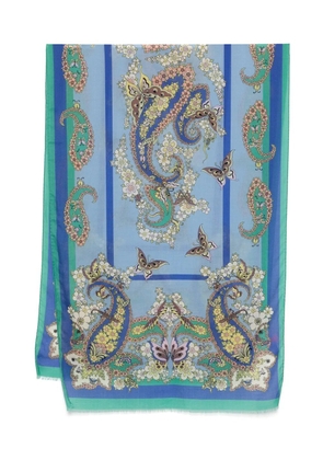 ETRO floral-print scarf - Blue