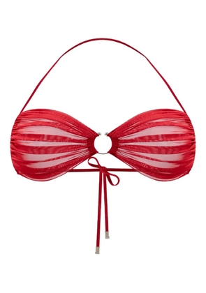 Zhilyova Icon gathered-tulle halterneck bra