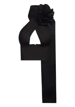 AREA Flower Corsage halter top - Black