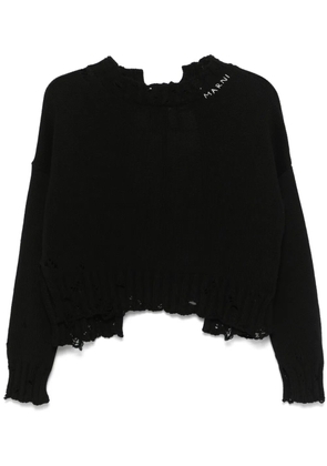 Marni dishevelled cotton sweater - Black