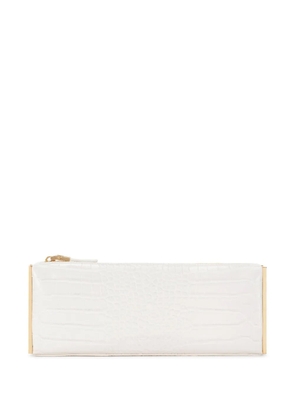 Elisabetta Franchi crocodile-effect zip clutch - White