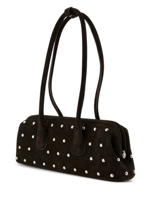 Osoi mini Boat Wide stud-embellished suede shoulder bag - Black