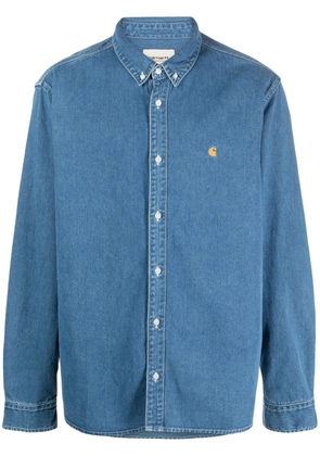 Carhartt WIP logo-embroidered denim shirt - Blue