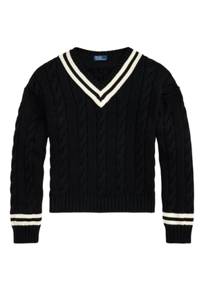 Polo Ralph Lauren cable-knit V-neck sweater - Black