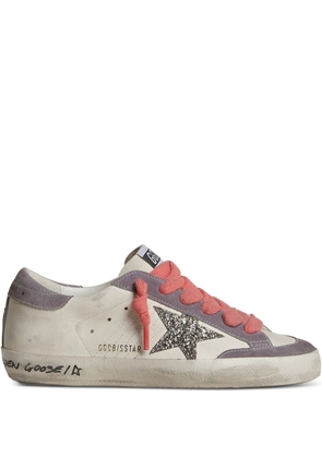 Golden Goose Super Star glitter-star leather sneakers - White