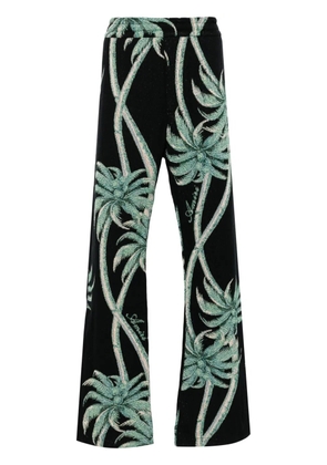AMIRI palm tree-print knitted trousers - Black