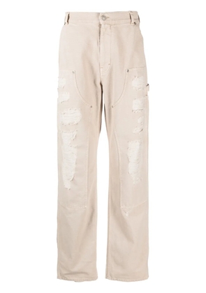 1017 ALYX 9SM Destroyed canvas ripped carpenter trousers - Neutrals