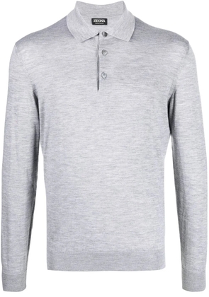 Zegna cashmere-silk polo top - Grey
