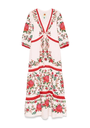 FARM Rio floral-jacquard maxi dress - Pink