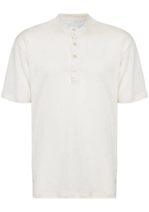 Eleventy buttoned linen-cotton T-shirt - Neutrals