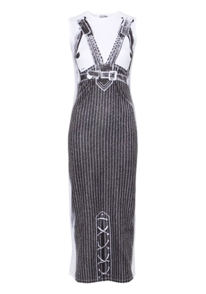 Jean Paul Gaultier Madonna trompe l'oeil midi dress - White