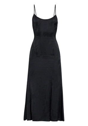 The Attico logo-jacquard satin midi dress - Black