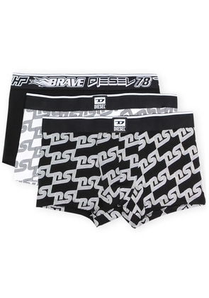 Diesel set of three logo-print boxers - Black