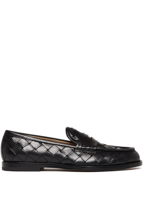 Scarosso woven-leather loafers - Black