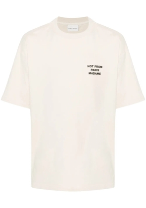 Drôle De Monsieur slogan-print cotton T-shirt - Neutrals