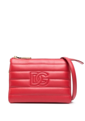 Dolce & Gabbana stitched-logo detail clutch bag - Red