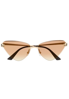 Cartier Eyewear panther-plaque cat-eye sunglasses - Gold