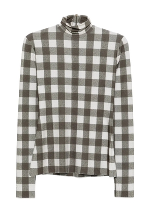 Norma Kamali checked turtleneck top - Green
