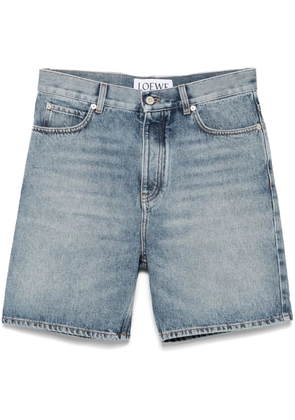 LOEWE logo-patch denim shorts - Blue