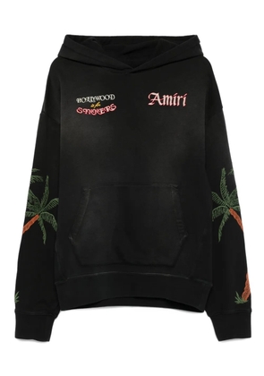 AMIRI palm-tree embroidered hoodie - Black