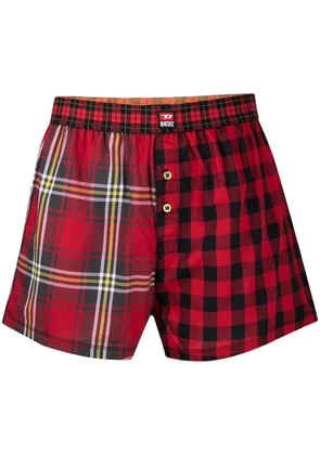 Diesel two-tone check boxer shorts - Red