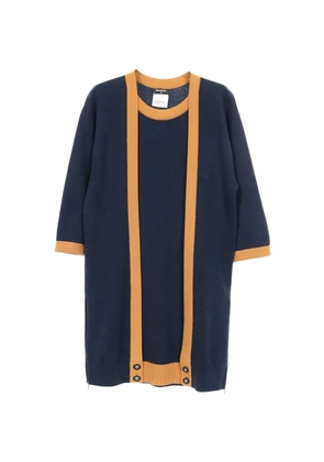 CHANEL Pre-Owned 1986-1988 knitted button dress - Blue