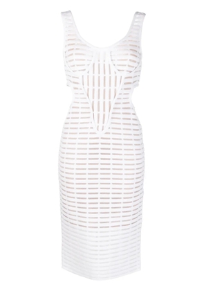 Genny cut-out corded midi dress - White