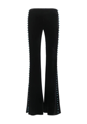 Roberto Cavalli bead-embellished flared trousers - Black