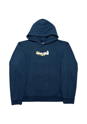 Denim Tears embroidered floral logo hoodie - Blue