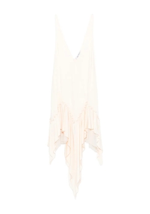 The Attico ruffled asymmetric mini dress - Neutrals