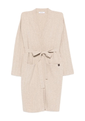 Max Mara ribbed belted cardigan - Neutrals