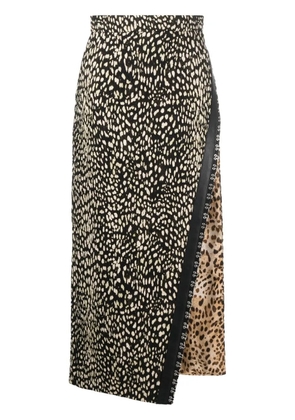 Roberto Cavalli leopard-print midi skirt - Black