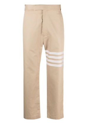 Thom Browne 4-Bar cotton straight-leg trousers - Neutrals