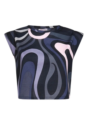 PUCCI Marmo print cap-sleeves T-shiert - Black
