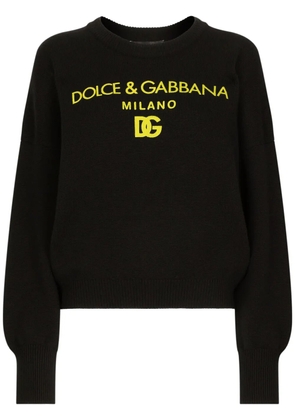 Dolce & Gabbana logo-print cashmere jumper - Black
