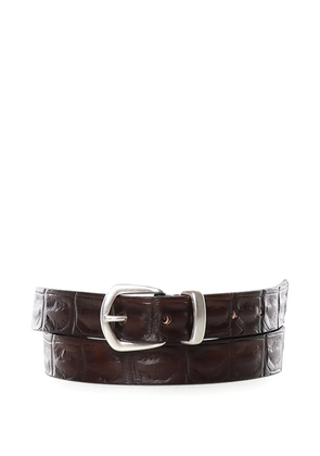 Eleventy crocodile-effect buckle belt - Brown