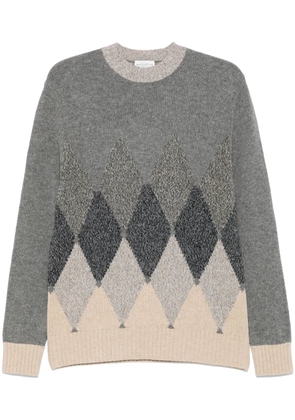 Ballantyne argyle-intarsia sweater - Grey