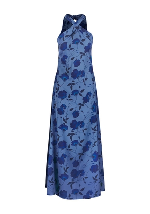 Sachin & Babi Laurant floral-pattern halterneck maxi dress - Blue