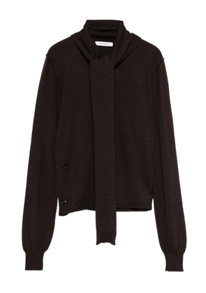 LEMAIRE tie-neck button-detail top - Brown
