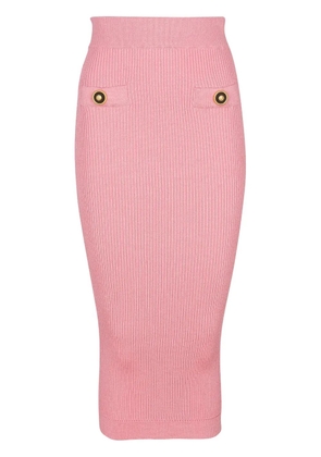 Balmain knitted midi skirt - Pink