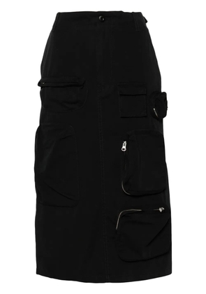 MM6 Maison Margiela single stitch-logo cargo skirt - Black