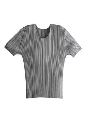 Pleats Please Issey Miyake pleated short-sleeve top - Grey