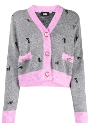 GCDS Kittho wool-blend cardigan - Grey